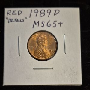 1989 D Lincoln Penny Coin MS65+